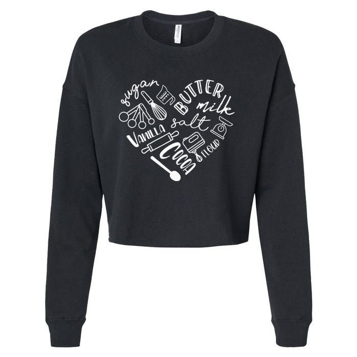 Baking Hear For Baker Pastry Chef Or Cook Cropped Pullover Crew