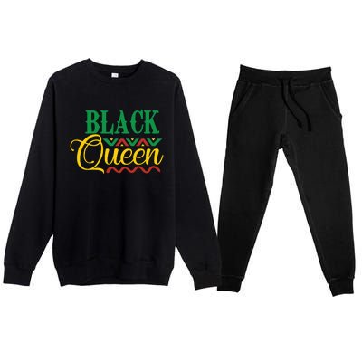 Black History For Women Educated Strong Black Queen Premium Crewneck Sweatsuit Set