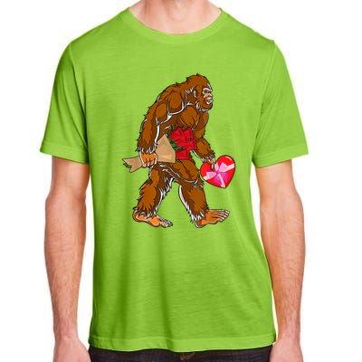 Bigfoot Heart Funny Valentines Day Love Sasquatch Gifts Adult ChromaSoft Performance T-Shirt