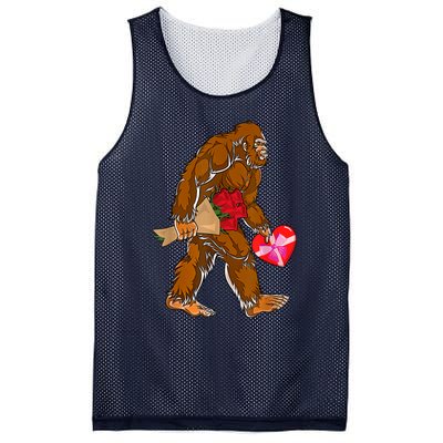 Bigfoot Heart Funny Valentines Day Love Sasquatch Gifts Mesh Reversible Basketball Jersey Tank