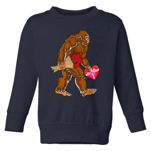 Bigfoot Heart Funny Valentines Day Love Sasquatch Gifts Toddler Sweatshirt