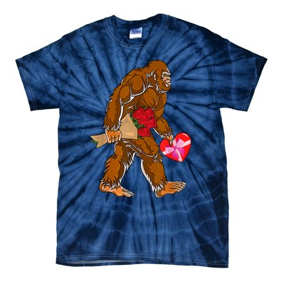 Bigfoot Heart Funny Valentines Day Love Sasquatch Gifts Tie-Dye T-Shirt