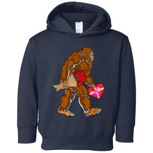 Bigfoot Heart Funny Valentines Day Love Sasquatch Gifts Toddler Hoodie