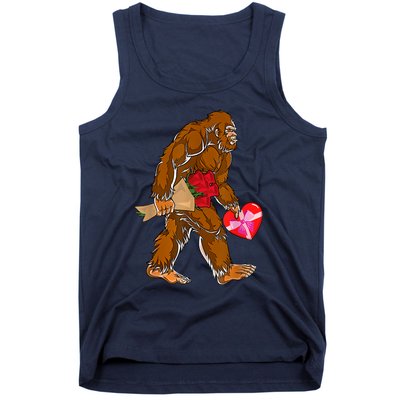 Bigfoot Heart Funny Valentines Day Love Sasquatch Gifts Tank Top