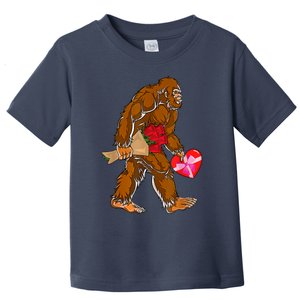 Bigfoot Heart Funny Valentines Day Love Sasquatch Gifts Toddler T-Shirt