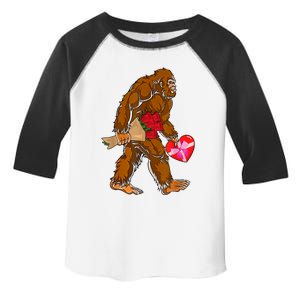 Bigfoot Heart Funny Valentines Day Love Sasquatch Gifts Toddler Fine Jersey T-Shirt