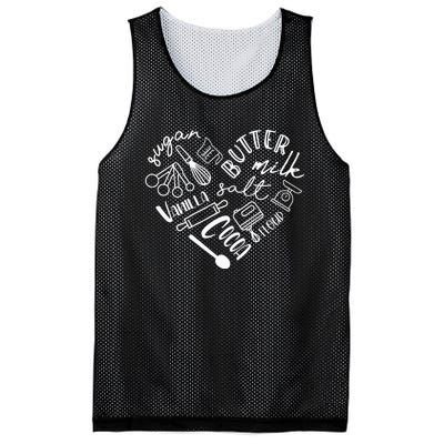 Baking Hear For Baker Pastry Chef Or Cook Mesh Reversible Basketball Jersey Tank