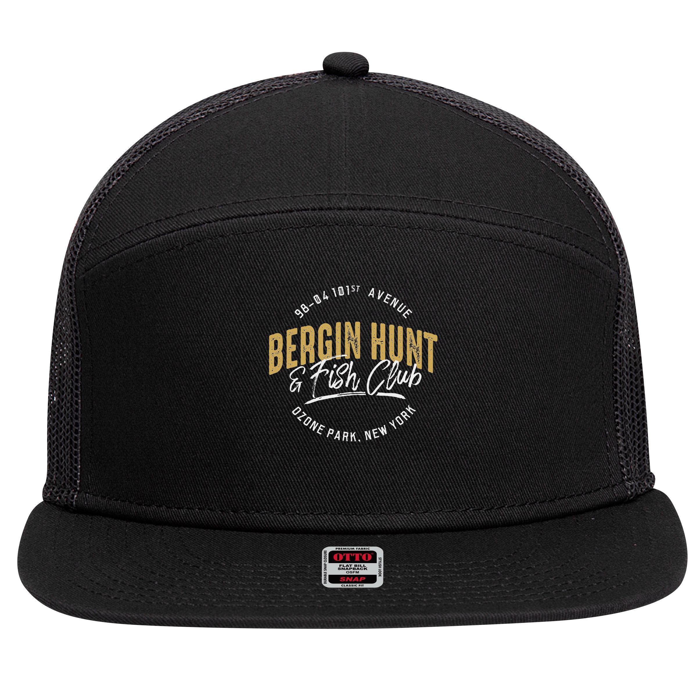 Bergin Hunt & Fish Club 7 Panel Mesh Trucker Snapback Hat