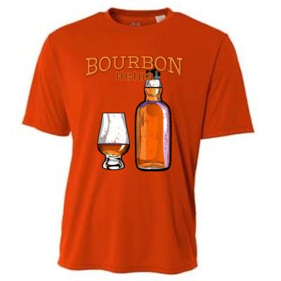 Bourbon Helps Funny Alcohol Ing Cute Gift Cooling Performance Crew T-Shirt