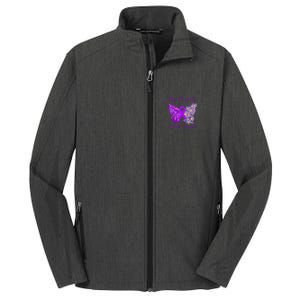 Butterfly Hope For A Cure Ribbon Opioid Overdose Awareness Core Soft Shell Jacket