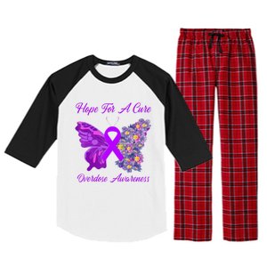 Butterfly Hope For A Cure Ribbon Opioid Overdose Awareness Raglan Sleeve Pajama Set