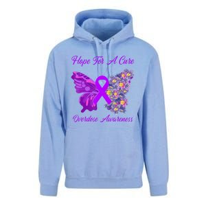 Butterfly Hope For A Cure Ribbon Opioid Overdose Awareness Unisex Surf Hoodie