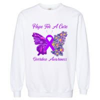 Butterfly Hope For A Cure Ribbon Opioid Overdose Awareness Garment-Dyed Sweatshirt