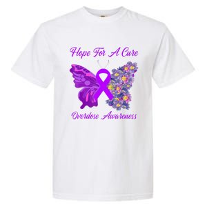 Butterfly Hope For A Cure Ribbon Opioid Overdose Awareness Garment-Dyed Heavyweight T-Shirt