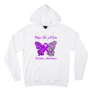 Butterfly Hope For A Cure Ribbon Opioid Overdose Awareness Hoodie