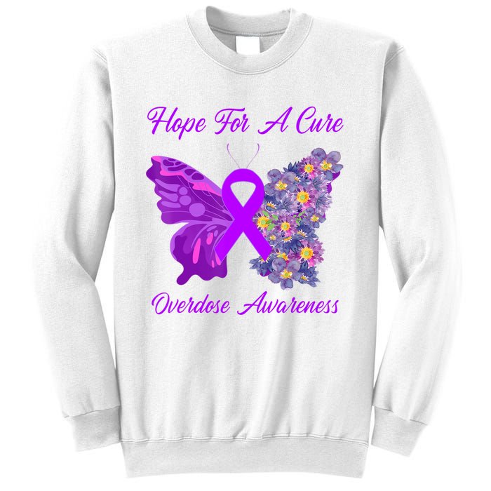 Butterfly Hope For A Cure Ribbon Opioid Overdose Awareness Sweatshirt