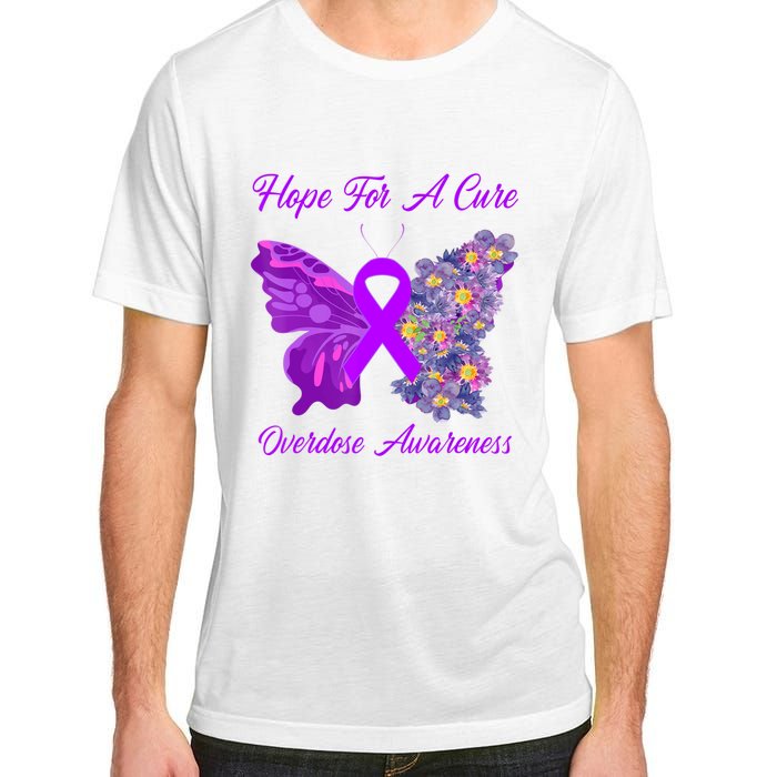 Butterfly Hope For A Cure Ribbon Opioid Overdose Awareness Adult ChromaSoft Performance T-Shirt