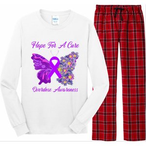 Butterfly Hope For A Cure Ribbon Opioid Overdose Awareness Long Sleeve Pajama Set