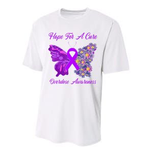 Butterfly Hope For A Cure Ribbon Opioid Overdose Awareness Performance Sprint T-Shirt