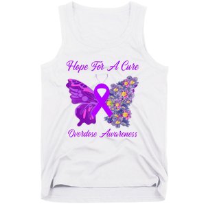 Butterfly Hope For A Cure Ribbon Opioid Overdose Awareness Tank Top