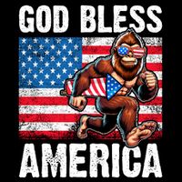 Bigfoot Holding Firework God Bless America Backpack