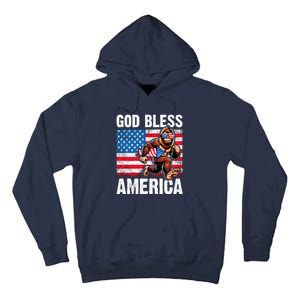 Bigfoot Holding Firework God Bless America Tall Hoodie