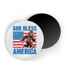 Bigfoot Holding Firework God Bless America Magnet