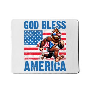 Bigfoot Holding Firework God Bless America Mousepad