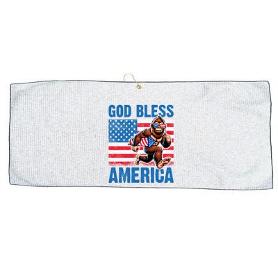 Bigfoot Holding Firework God Bless America Large Microfiber Waffle Golf Towel