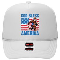 Bigfoot Holding Firework God Bless America Trucker Hat