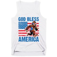 Bigfoot Holding Firework God Bless America Tank Top