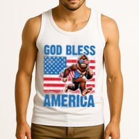 Bigfoot Holding Firework God Bless America Tank Top