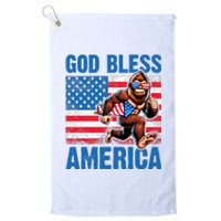 Bigfoot Holding Firework God Bless America Platinum Collection Golf Towel