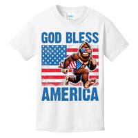 Bigfoot Holding Firework God Bless America Kids T-Shirt