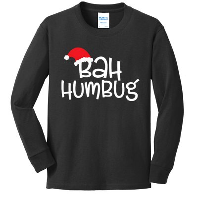 Bah Humbug Funny Christmas Sayings Kids Long Sleeve Shirt