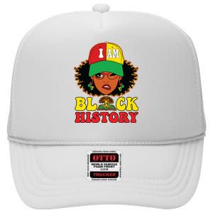 Black History For Women I Am Black History Month High Crown Mesh Back Trucker Hat