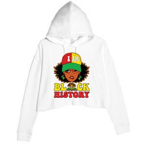 Black History For Women I Am Black History Month Crop Fleece Hoodie