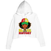 Black History For Women I Am Black History Month Crop Fleece Hoodie