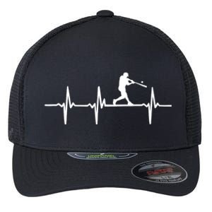 Baseball Heartbeat For Baseball Players And Fans Flexfit Unipanel Trucker Cap