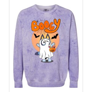 Booey Halloween Funny Spooky Season Colorblast Crewneck Sweatshirt