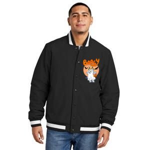 Booey Halloween Funny Spooky Season Insulated Varsity Jacket