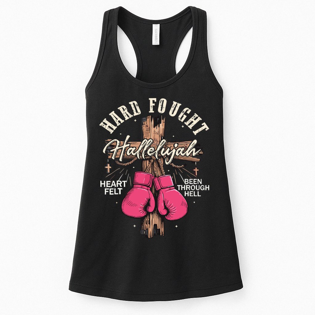 Brandon Hard Fought Hallelujah Praise Jesus Womens Tank Top