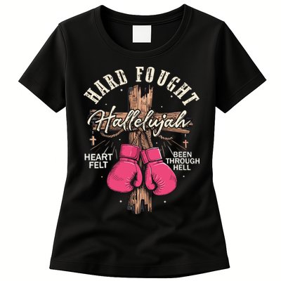 Brandon Hard Fought Hallelujah Praise Jesus Womens T-Shirt