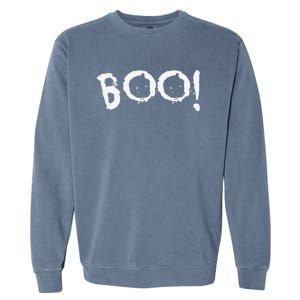 Boo Halloween Funny Spooky Garment-Dyed Sweatshirt