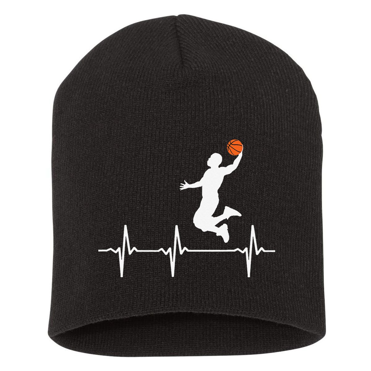 Basketball Heartbeat funny mother's day Short Acrylic Beanie