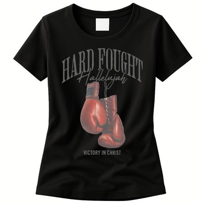 Brandon Hard Fought Hallelujah Praise Jesus Lake Merch Womens T-Shirt