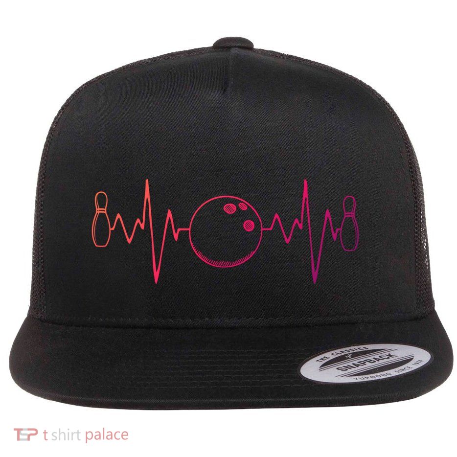 Bowling Heartbeagift Funny Bowling Bowling Meaningful Funny Gift League Gift Flatbill Hat