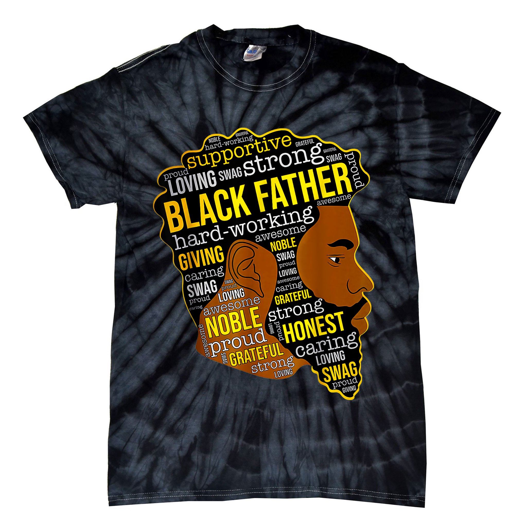 Best Happy Father’s Day Black Father King Afro African Man Tie-Dye T-Shirt