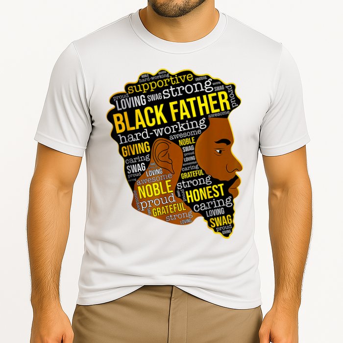 Best Happy Father’s Day Black Father King Afro African Man Cooling Performance Crew T-Shirt
