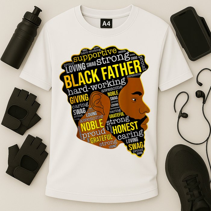 Best Happy Father’s Day Black Father King Afro African Man Cooling Performance Crew T-Shirt